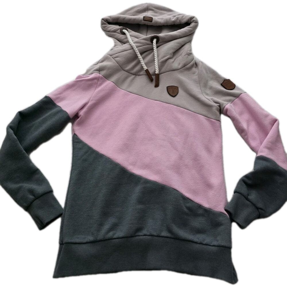 Wanakome Selene Womens Small Colorblock Pink Pullover Hoodie Sweater